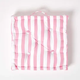 Homescapes Kissenbezug Gestreift 50 x 50 cm Rosa/Weiß