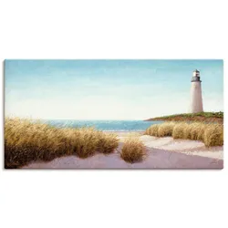 Wandbild ARTLAND "Leuchtturm am Meer", blau (farbe bild(er): blau), B:100cm H:50cm, Canvas, Leinwand, Bilder, als Leinwandbild in verschied. Größen