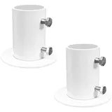 Poolleiter Edelstahl Halterung,2Pcs Deckflansche für oberirdische Pool Leitertreppen,Montageset für Pool Leiter mit Flanschrohr,Hülse für Schwimmbadleiter,Poolzubehör für 1.5" Pool Handläufe