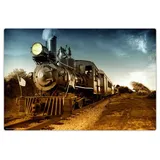 cover-your-desk Schreibtischunterlage für Kinder und Erwachsene Lokomotive schwarz, aus hochwertigem Vinyl , 60 x 40 cm