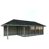 Palmako Pavillon Bianca 24,9 m2 Set 217 Slide - 28 mm grau tauchgrundiert