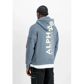 Alpha Industries Back Print Hoodie Denim Blue L