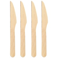 WISEFOOD 100 - Holz Messer Einweg - 16,5 cm Einwegmesser Holzmesser