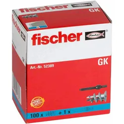 FISCHER GKS  GKS Gipskartondübel Kunststoff mit Spanplattenschraube 4,5 x 35,