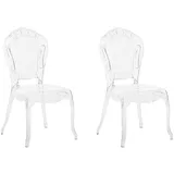 Barock Stuhl Kunststoff 2Er Set Transparent 2Er Set Stapelbar Vermont