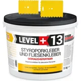 Level + Level+ - 2St. Zahnspachtel Kunstoff, Korkkleber Renoviervlies Dispersionkleber Dekor Deckenplatten L+13 - 15KG + 18x13cm + 13x9cm