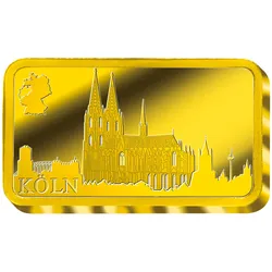 Der 1/100 oz Feingoldbarren "Kölner Dom"