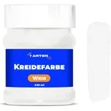 7 Artists Chalk Paint Weiß 230 ml Kreidefarbe für Möbel, Wand, Holz und andere Oberflächen - Weiße Wasserbasisfarbe ohne Schleifen