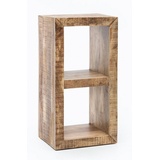 KADIMA DESIGN Holzregal EWA: Rustikales Standregal, Cube-Form, Vintage-Shabby-Look, 2 Innenräume, recyceltes Mango-Massivholz.