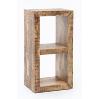 KADIMA DESIGN Holzregal EWA: Rustikales Standregal, Cube-Form, Vintage-Shabby-Look, 2 Innenräume, recyceltes Mango-Massivholz.