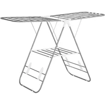 Homcom Wäscheständer 1,48 m Silber/Weiß