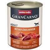 Animonda GranCarno Adult Geflügelherzen 6 x 800g Dose Hundenassfutter