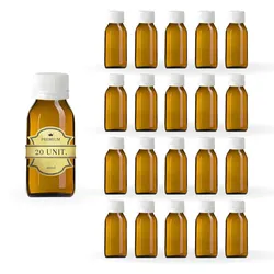 Espírito rebelde 20x Leere Braunglasflaschen à 60 ml mit Kunststoffdeckel – Flaschen für ätherische Öle und Kosmetika