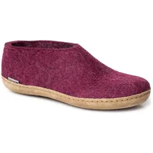 Glerups dk Modell A Filzschuh Ledersohle Hausschuh antibakteriell, atmungsaktiv, hautschonend, geruchsneutral lila|rot 45 EU