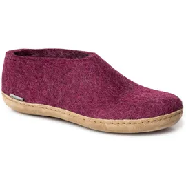Glerups dk Modell A Filzschuh Ledersohle Hausschuh antibakteriell, atmungsaktiv, hautschonend, geruchsneutral lila|rot 45 EU