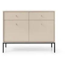 moeblo Highboard 104 x 83 x 39 cm Beige / Schwarz