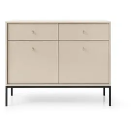 moeblo Highboard 104 x 83 x 39 cm Beige / Schwarz