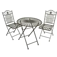 Gravidus Balkonset MANGAN Metall Schwarzbraun Tisch Stuhl Garten