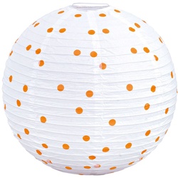 Design Pendel Leuchte Kugel gepunktet weiß orange Hänge Lampe Beleuchtung