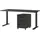 Germania Büromöbel-Set GERMANIA "Mailand", grau (graphit), B:160cm, Holzwerkstoff, Metall, Arbeitsmöbel-Sets, Büromöbel-Set, inkl. Schreibtisch und Rollcontainer