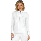 TRIGEMA Sweatjacke "TRIGEMA Kapuzenjacke", Damen, Gr. M, weiß, 50% Baumwolle, 50% Polyester, casual, Sweatjacken