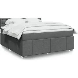vidaXL Boxspringbett 180 x 200 cm Dunkelgrau