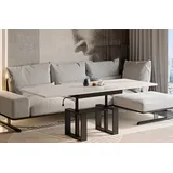 endo-moebel Endo-Möbel Couchtisch EMPOLI 110-170 cm Sofatisch Wohnzimmertisch - 110-170 cm X 58-75 cm X 65 cm - Hochglanz weiß