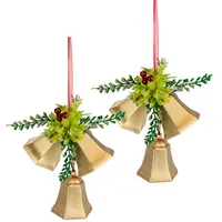 I.GE.A. Dekohänger I.GE.A. "Glocken", gold, B:9cm H:25cm, Kunststoff, Dekohänger, zum Hängen, 2er Set, Weihnachtsdeko Kranzdeko