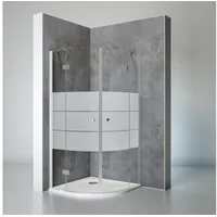 Schulte Duschkabine Youngline Runddusche, Radius: 55 Cm - 5 Mm Sicherheitsglas, Profil: Alu Natur, Dekor: Depoli Light,90 X 90 X 190 Cm - Schulte