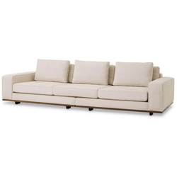 Casa Padrino Luxus Sofa Beige / Braun 286 x 110 x H. 80 cm - Wohnzimmer Sofa mit Kissen - Wohnzimmer Möbel - Luxus Möbel - Wohnzimmer Einrichtung - Luxus Einrichtung - Luxus Qualität