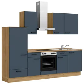 Nobilia Küchenleerblock Easytouch, Eiche, Metall, 3 Schubladen, nur wie online abgebildet bestellbar, 270 cm, Blauer Engel, Pefc, Goldenes M, Made in Germany, DGM-Klimapakt, seitenverkehrt erhältlich, vormontierter Korpus, Anti-Fingerprint, Küchen,