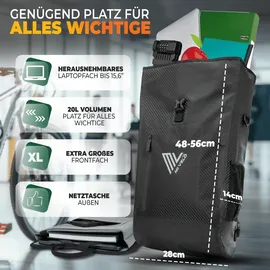 MIVELO 3in1 Fahrradtasche Gepäckträgertasche Rucksack mint