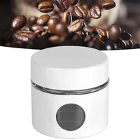 Mini-Kaffeebohnenbehälter,Kaffeedose, Eisenglas-Küchenbehälter, luftdichter Kaffeebohnen-Aufbewahrungsbehälter für Kaffeebohnen, Zuckermehl(Weiß)
