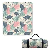 Hayisugal Picknickdecke 200x200 cm Verdickte Stranddecke Sandfrei Wasserdicht Campingdecke Picknickmatte Tragbare Picknickdecke für Strand,Picknick,Wandern,Park,Reisen, Pflanzen B, 150 x 200 cm