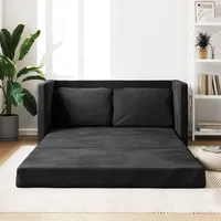 IKAYAA Sofa Bed Sofa mit schlaffunktion Bodensofa mit Schlaffunktion Schlafsofa Couch mit schlaffunktion fürsWohnzimmer Schlafzimmer Heimkino Gästezimmer-Schwarz-122x204x55 cm