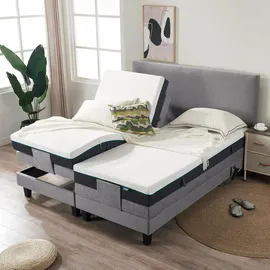 V6 Boxspringbett 209E 140 x 200 cm Grau