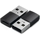 Satechi Aluminium USB-A to C Adapter 2 Pck Space Black