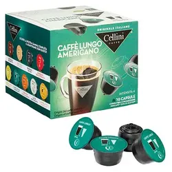 Cellini CAFFÈ LUNGO AMERICANO Kaffeekapseln Arabicabohnen mild 10 Portionen