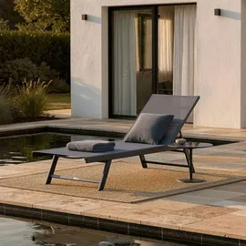 Home Deluxe NAILEA Gartenliege 192 x 60 x 96 cm Grau