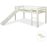 Homestyle4u Hochbett Weiß Holz, & Jugendzimmer, Kindermöbel, Kinderbetten, Hochbetten