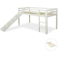 Homestyle4u Hochbett Weiß Holz, & Jugendzimmer, Kindermöbel, Kinderbetten, Hochbetten