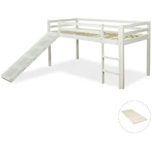Homestyle4u Hochbett Weiß Holz, & Jugendzimmer, Kindermöbel, Kinderbetten, Hochbetten