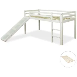 Homestyle4u Hochbett Weiß Holz, & Jugendzimmer, Kindermöbel, Kinderbetten, Hochbetten