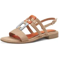 Marco Tozzi Damen Sandalen mit Absatz mit Verstellbarem Riemen Sommer, Mehrfarbig (Biscuit Comb), 38 EU