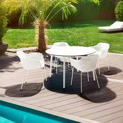 Kadima Design Restaurant-Stuhl  Gartenstuhl für Bistro & Terrasse  Design-Stuhl Perforiert  Polypropylen  Esszimmerstuhl Weiß  Gastronomie