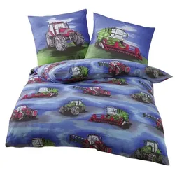 Bettwäsche Traktor/Mähdrescher blau (Linon)