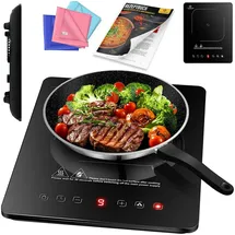 Kesser Induktionskochplatte 28cm mit 9 Heizstufen, Timer, Touch-Steuerung, Booster, Sicherheitsmerkmale