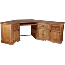 MiaMöbel Mexico Eck-Schreibtisch Massivholz Pinie Mexiko Möbel Mexikanisch
