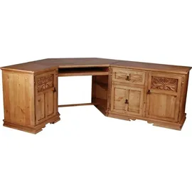 MiaMöbel Mexico Eck-Schreibtisch Massivholz Pinie Mexiko Möbel Mexikanisch