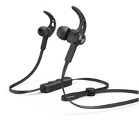 Hama Sport Bluetooth®-Kopfhörer 5.0 Schwarz, Mikrofon, Reichweite 10m Bluetooth-Kopfhörer (Freisprechfunktion, Sprachsteuerung, Google Assistant, Siri, A2DP Bluetooth, AVRCP Bluetooth, HFP, In Ear, Sprachassistenten, Lautstärkeregler und Rufannahmetaste) schwarz